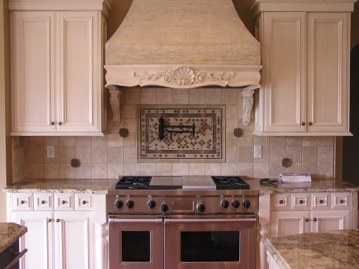 Travertine Tile Backsplash in North Canton, Ohio