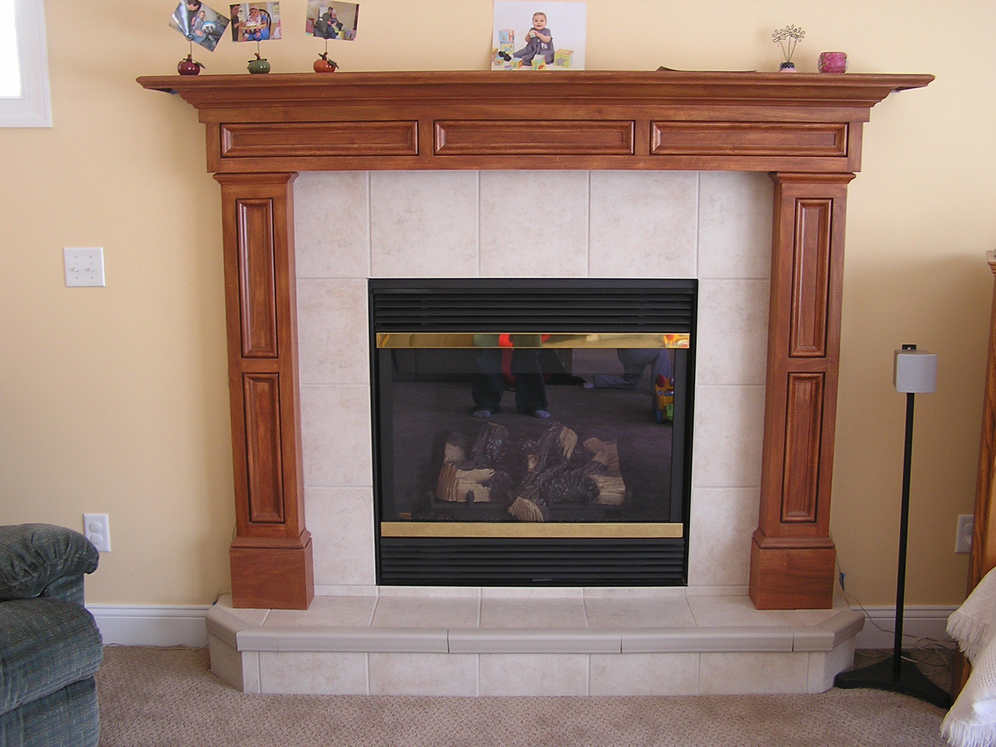 tiled fireplace