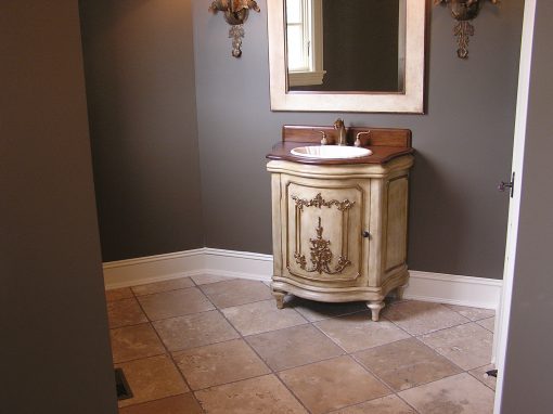 Tumbled Travertine Tile Floor in North Canton, Ohio