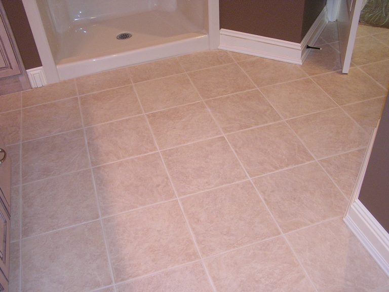 Basic Porcelain Tile Bathroom Floor in North Canton, Ohio Classic Tileworks
