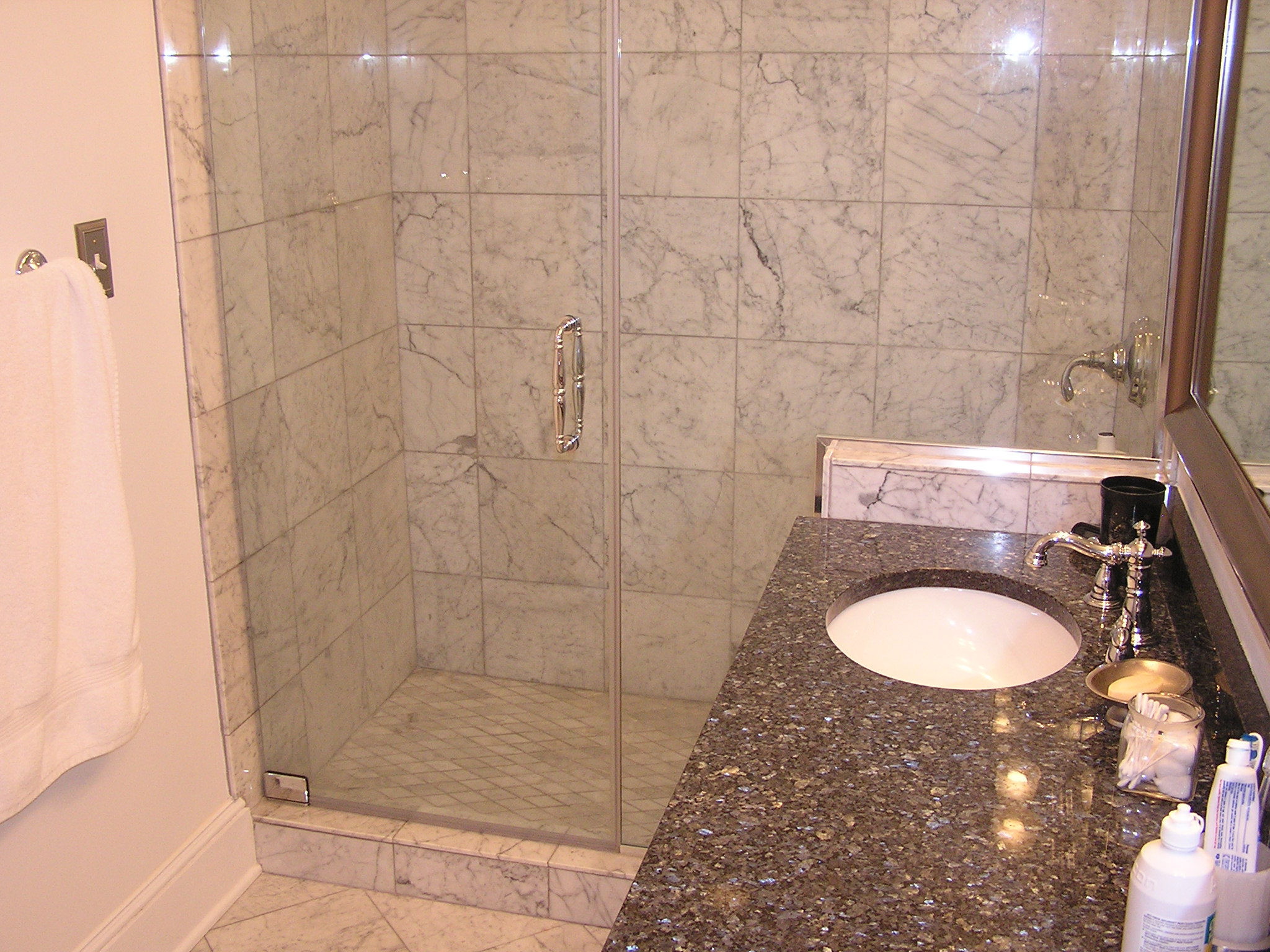 Venatino Carrara Custom Marble Shower, Ohio Marble And Tile