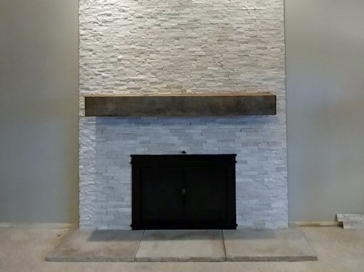 Stacked Stone Fireplace in Stow, Ohio